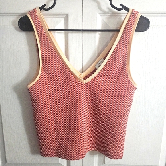 Zara Trafaluc Cropped Vneck Tank Top Medium Summer Sunny Casual Festival - Picture 1 of 4